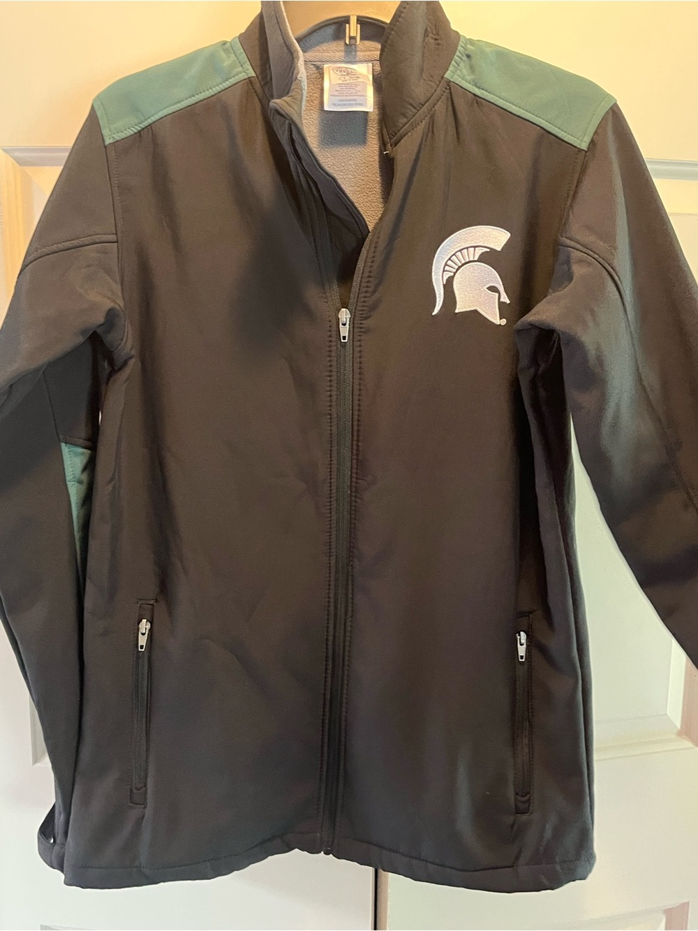 Rivalry Threads 91 Michigan State Zip Up Pullover Black/Green Size Small
